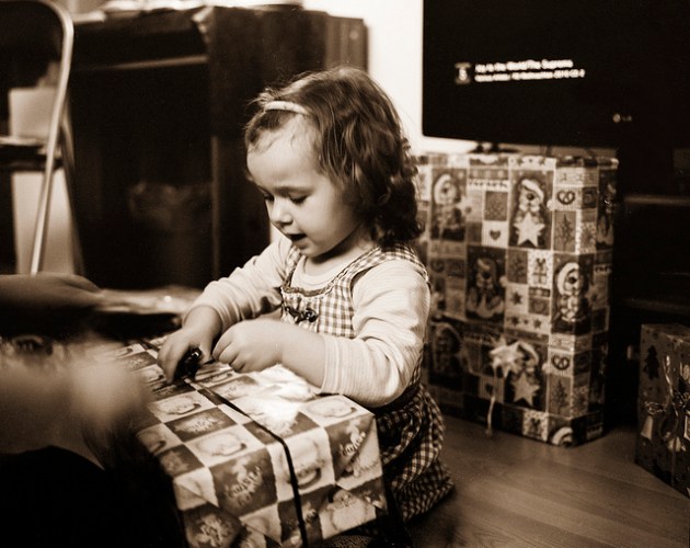 Girl with present