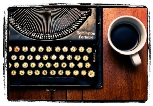 Typewriter and coffee large